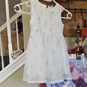 Doe, A Dear Gorgeous Girls Size 4T Polyester Cotton Lined Blue Flamingo Dress
